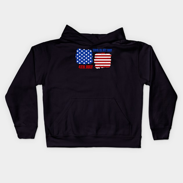 America Shirt 4th of July Patriotic T-shirt holiday Kids Hoodie by KK-Royal